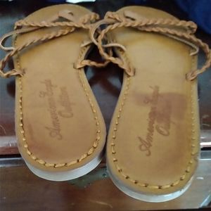 Faux leather sandals